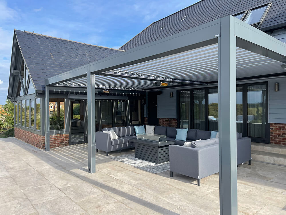 Glass Patio Over Basement Pool Winter Hill